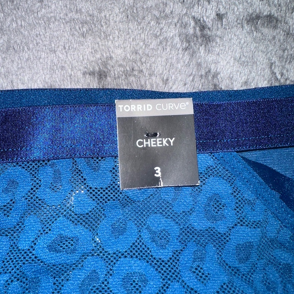 Torrid Blue Leopard Print Sheer Panties - Picture 3 of 6